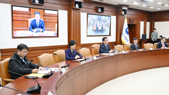 최상목 부총리 겸 기획재정부 장관이  5일 서울 종로구 정부서울청사에서 열린 경제관계장관회의를 주재, 모두발언을 하고 있다. [기획재정부]